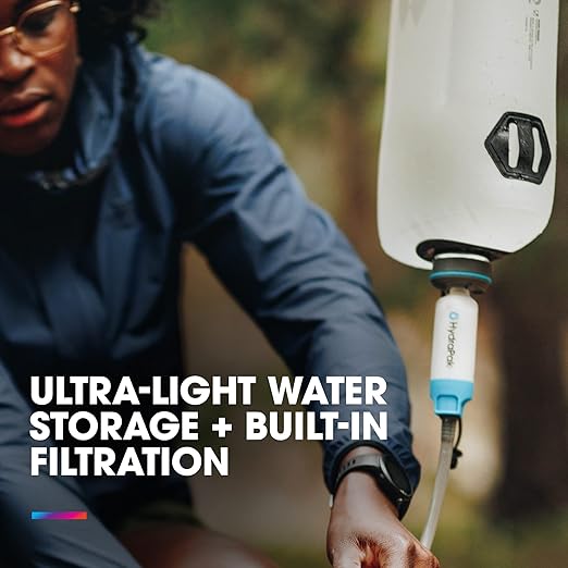 HydraPak Seeker+ - Collapsible Water Filtration &amp Storage (6L) - BPA &amp PVC Free Hydration Reservoir Bag Leak Proof Lightweight