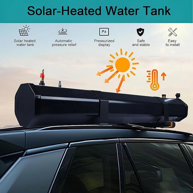 Pressurized Water Tank 4.5/7.9 Gallon Portable Aluminum Camping Shower with Spray Hose for Overland Off-Road Vehicles Trucks RV Camping Beach Cleaning 18L