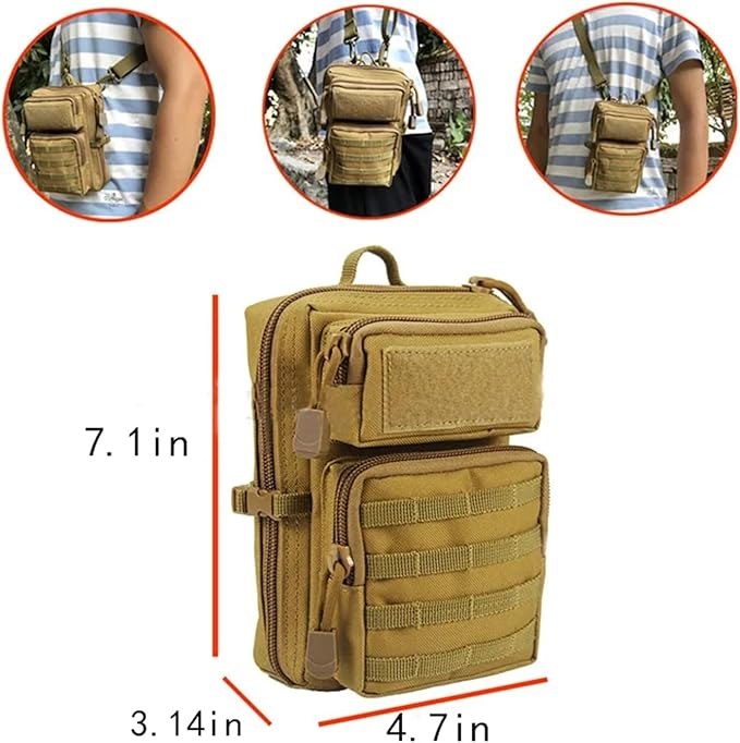 MOLLE Utility Pouch Everyday Carry Tool &amp Phone Waist Pack with Hook Loop Panel Compact Outdoor Medical Organizer
