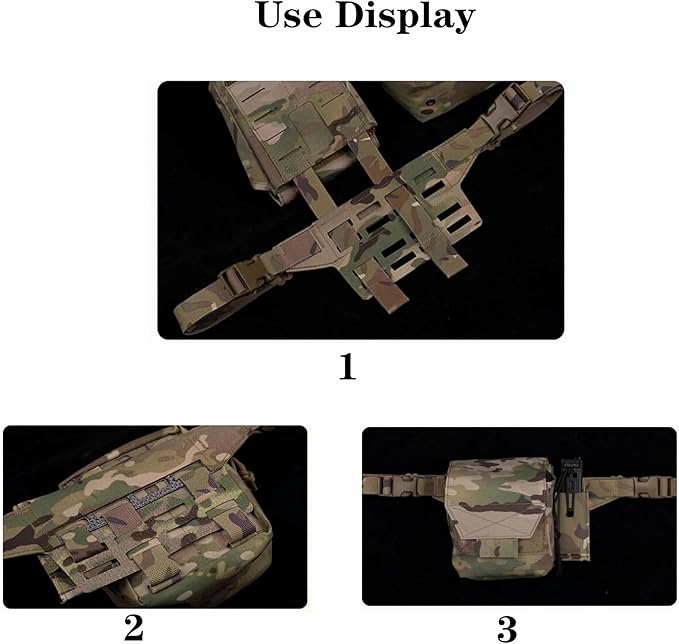 Tactical Fanny Pack Adapter Panel (Slap 4) Waist Belt Extension Platform Lightweight Design MOLLE Mounting for Molle Pouches Mag