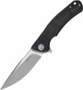 Petrified fish K110 Steel 949 Folding Knife Carbon Fiber G10 Handle Ceramic Ball bearings Camping Hunting Knives EDC tool (Black)