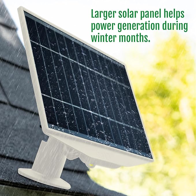 Leaf10 8W Solar Panel for Ring Outdoor Cam Stick Up Cam &amp Spotlight Cam – High-Power Outdoor Solar Charger with USB-C &amp DC Barrel Plug IP67 Weatherproof Designed in California (White)