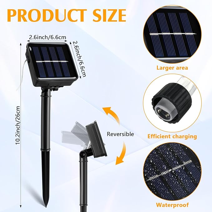 Tellegloww 6 Set Replacement Solar Panel 1.2v 600ma Replacement Parts for Solar Lights with 6.56ft Power Cord Waterproof Solar Panel for Outdoor Lights Solar Flower Lights Garden Landscape Patio Decor