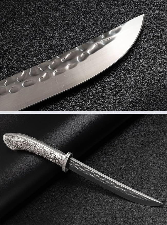 Dragon Tanto Fixed Blade Knife with Metal Sheath Display Stand &amp Gift Box Collectible Japanese Style Knife for Display Camping EDC &amp Gifts for Men