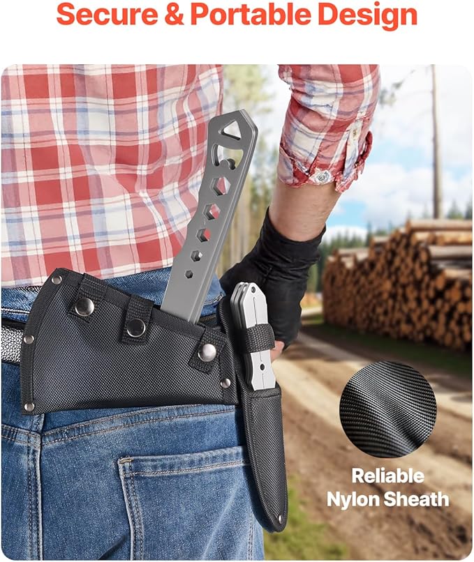 VEVOR Throwing Axes and Tomahawks 3 Pack Hatchet Axes and 3 Pack Knives Throwing Products Set Handle with Wrench and Bottle Opener Stainless Steel Black Nylon Sheath for Recreation Competition
