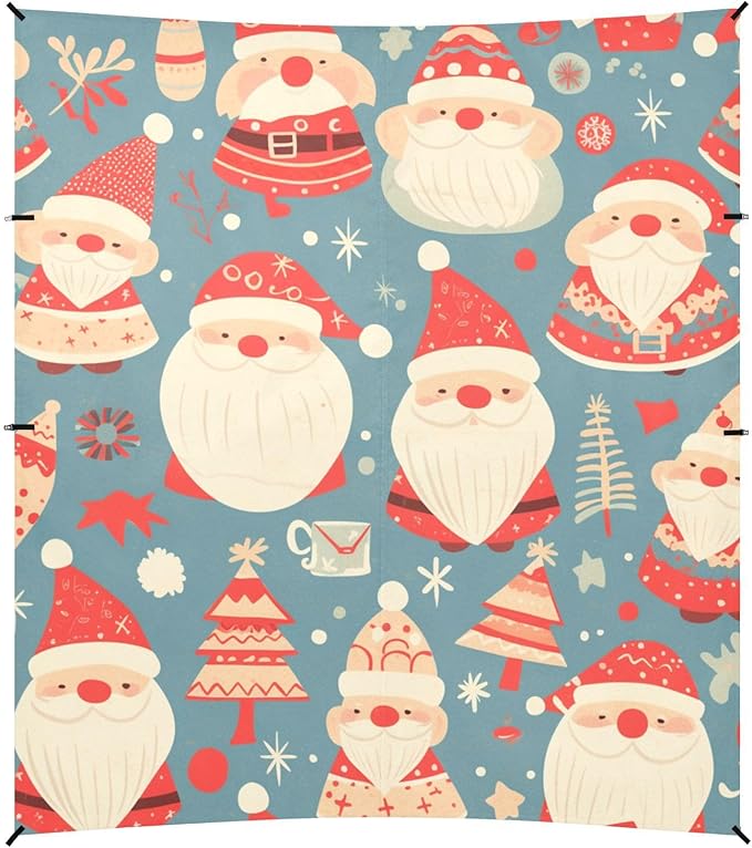 Christmas Texture Gnomes Red Candies Beach Cabana UPF50+ Water-Resistant Sun Shelter with Sturdy Poles Sandbags and Shovel for Camping Picnics Backyard
