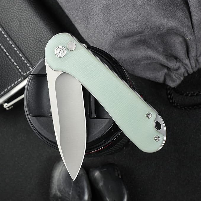 CIVIVI Elementum II Pocket Folding Knife 2.96 Nitro-V Steel Blade G10 Handle Utility Knife with Deep Carry Pocket Clip for Camping Hiking Hunting C18062P-2