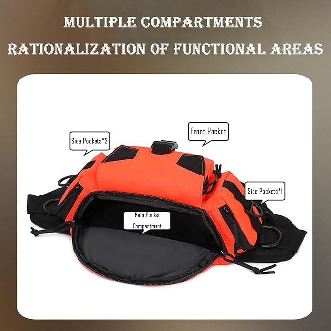 Large Capacity Multi-Pocket Fanny Pack Trendy Fashion Unisex Waist Bag Versatile Crossbody Bag for Men and Women Fits Phones Wallets and Essentials(Black)