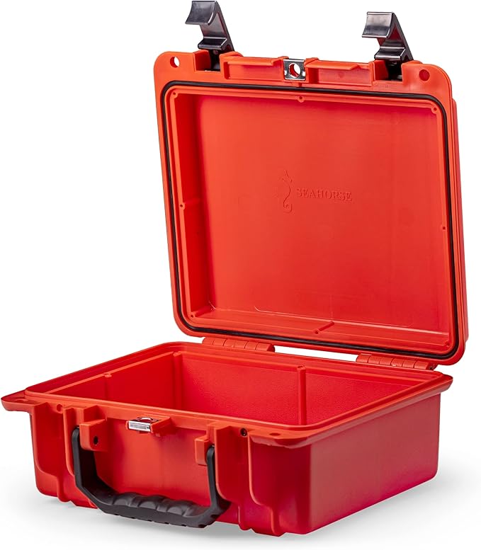 Seahorse SOLAS Orange High Visibility Hard Protective Case IP67 Waterproof/Impact Resistant/for Marine Photography Boating First Aid Box Tech Box Emergency (SOLAS ORANGE - 300)