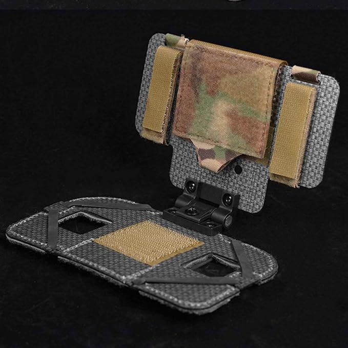 Let Me Be Airsoft Plate Carrier Molle Phone Carrier Outdoor Lightweight Navigation BoardWide Angle Foldable Phone Holder Chest Rig Hovering Mount Tactical Vest Accessory (Wolf Gray)