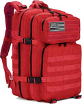 45L Military Tactical Backpack for Men &amp Women Bug Out Bag Assault pack Molle Daypack Hiking Trekking Rucksack(Red)