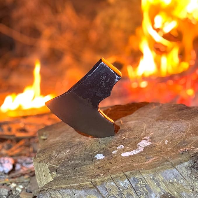 Forged Viking Axe Head Only High Carbon Steel Bushcraft Axe Hatchet Head for Outdoor Survival Hiking Camping Wood Chopping