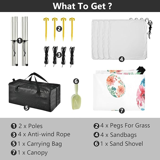 xigua Easter Egg Beach Tent Sun Shelter with Carrying Bag - Silver Coated Oxford Fabric Beach Canopy for Beach Camping Fishing - Includes Windproof Ropes Sandbags &amp Stakes