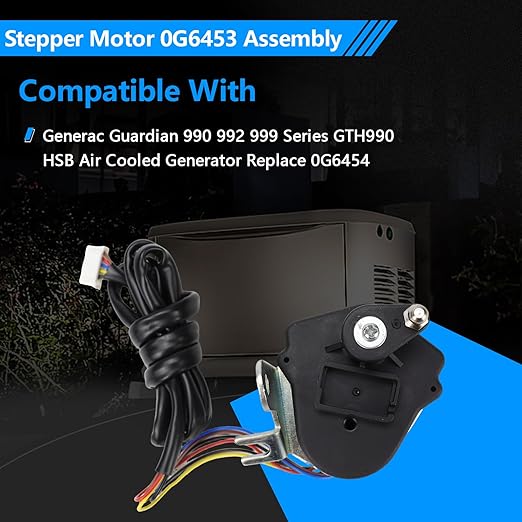 0G6453 Stepper Motor Assembly Compatible with Generac Guardian GTH990 HSB Air Cooled Generator 990 992 999 Series