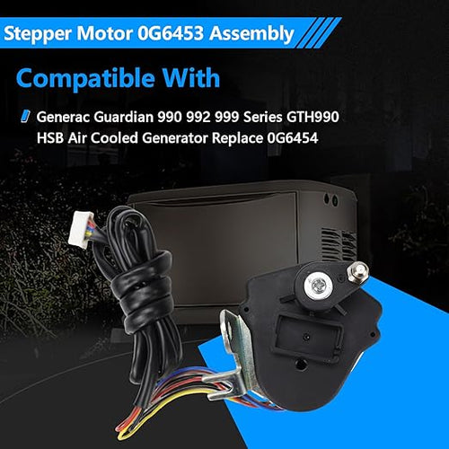 0G6453 Stepper Motor Assembly Compatible with Generac Guardian GTH990 HSB Air Cooled Generator 990 992 999 Series