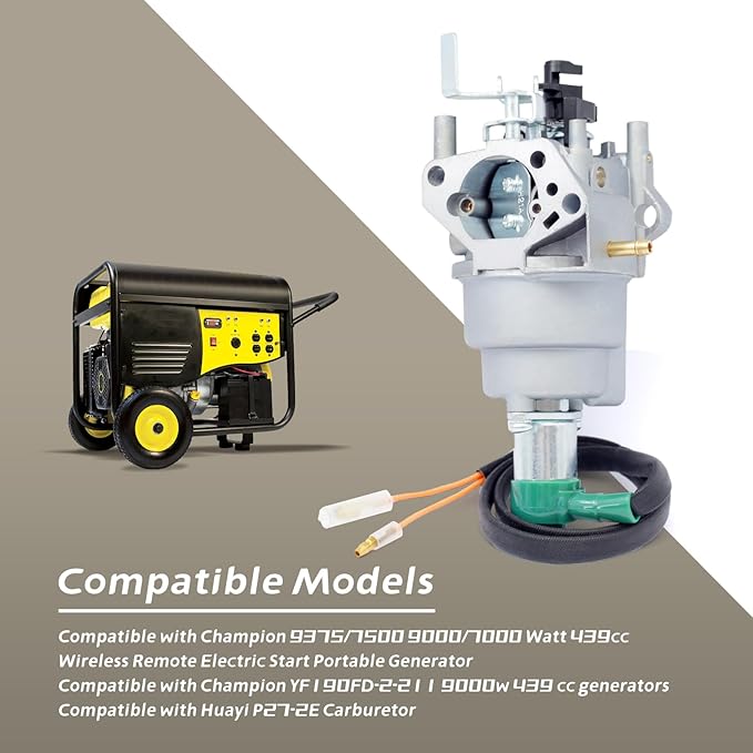 47.131000.22 Generator Carburetor Replacement for Champion 9375/7500 9000/7000 Watt YF190FD-2-211 9000w 439cc Generator Replace 41532 100161 P27-2E