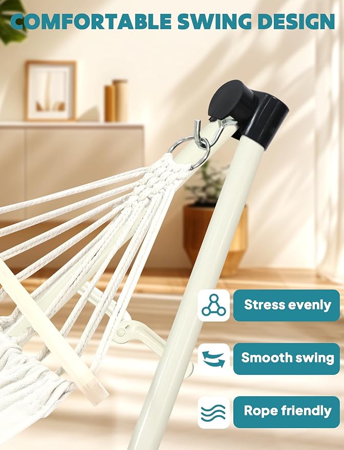 Anyoo 2 in 1 Hammock and Swinging Chair with Collapsible Steel Stand &amp Carrying CasePortable &amp AdjustableEasy Set Up for OutdoorIndoorPorch SwingPatioGardenCamping Trip