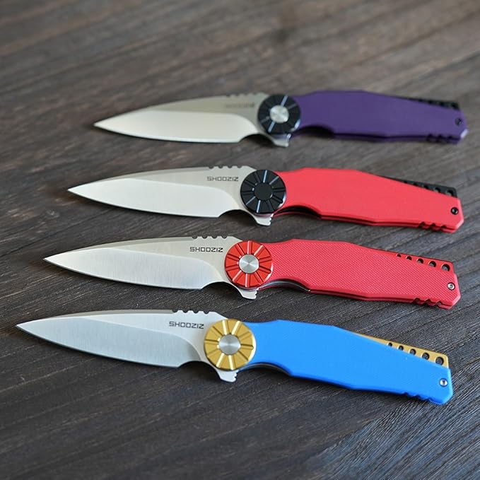 Folding Knives - EDC Pocket Knife For Man Aluminum Bolster + G10 with Clip for Camping 3.15 DC53 Steel Blade KILA-BGB(PVD).
