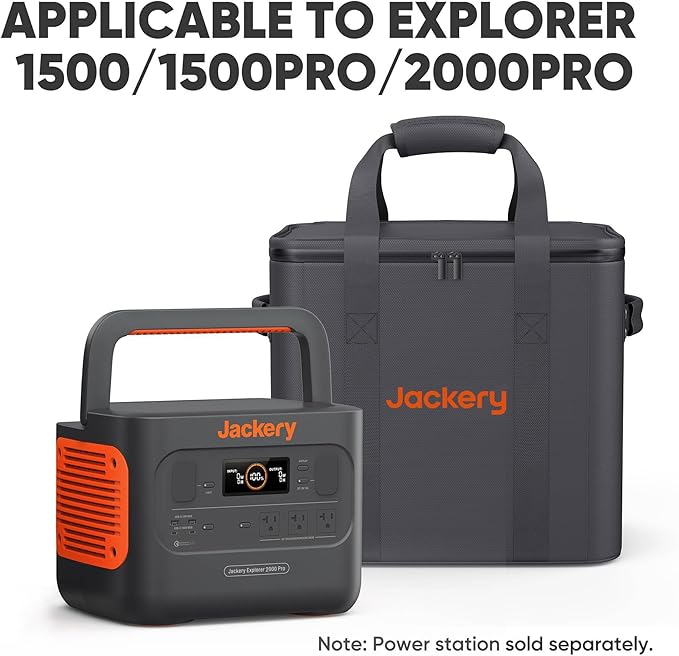 Jackery Carrying Case Bag (L Size) for Explorer 1000 Plus/1500/1500 Pro/2000 Pro Plus Portable Power Station - Black (Power Station Not Included)