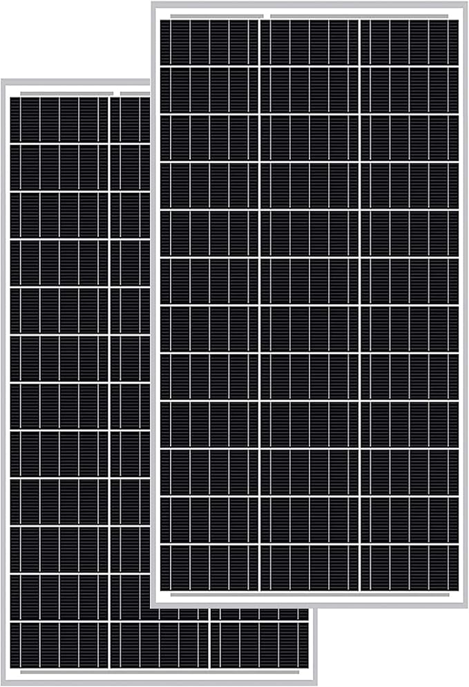 2-Pack ExpertPower 100 Watt 12 Volt Monocrystalline Solar Panel Compact Design 35.43 x 22.83 x 1.18 in High Efficiency Module PV Power for Battery Charging Boat Caravan RV Off Grid Applications