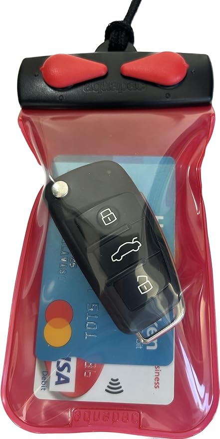 Aquapac KEYMASTER Red – Protect and Carry Keys Cards and Small Valuables up to 10m or 30 feet