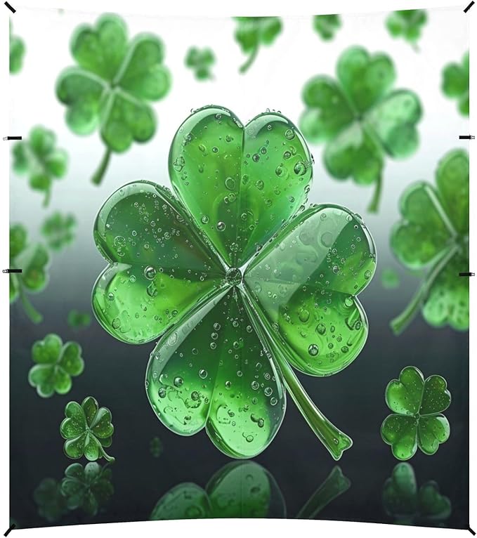 St Patrick's Day Crystal Clovers Beach Tent Sun Shelter Set UPF50+ UV Protection 10.5 x 9.19 FT Camping Shade Canopy with Sandbags Sand Anchors Carrying Bag and Others