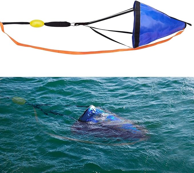 Drift Sock for Fishing Boat Sea Anchor Drift Control Bag for Kayak Canoe Pontoon &amp Trolling Boats - Water Brake Parachute with Harness Buoy Ball Rope Float &amp Dump Line (40'' for 18-20ft Boa