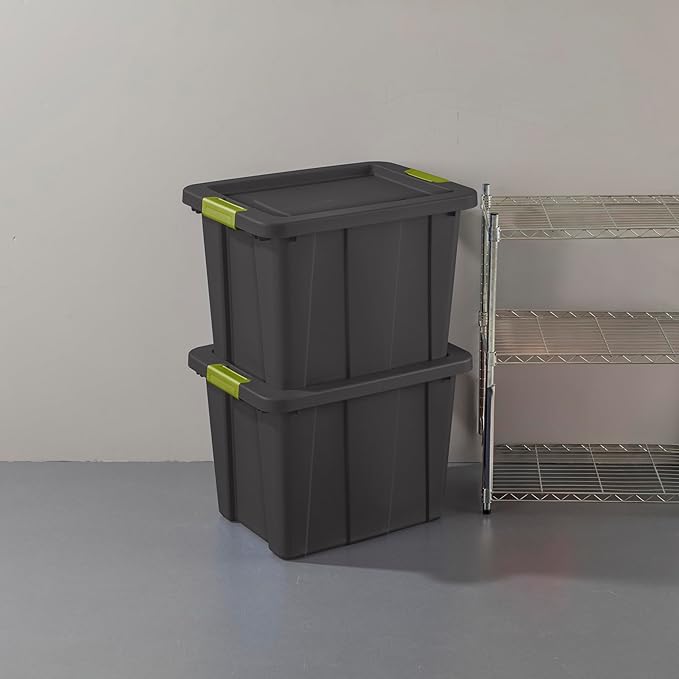 Sterilite 12-Pack Storage Bins with Lids Heavy Duty Totes Tuff1 18 Gallon Flat Gray