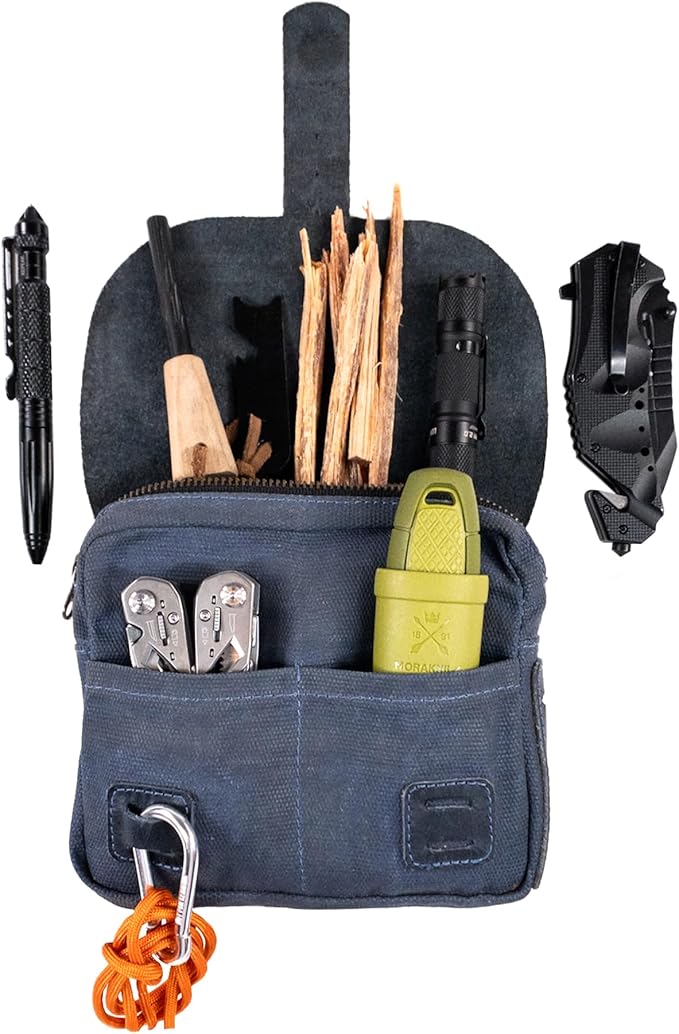 Hide &amp Drink Survival Camping Pouch Belt Loop Rustic and Handy Tool Bag Weather Resistant Outdoor Accessories Traveling Essentials Waxed Canvas Handmade