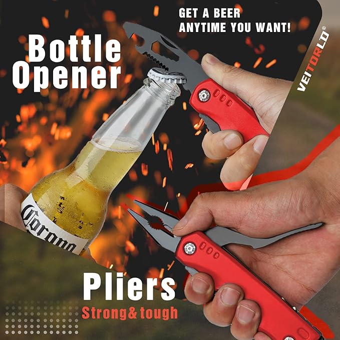 VEITORLD Gifts for Men Women Fathers Day Anniversary Birthday Gifts Ideas for Dad Grandpa Him All in One Tools Hammer Multitool Camping Accessories Survival Gear Unique Fishing Hunting Tools Gifts