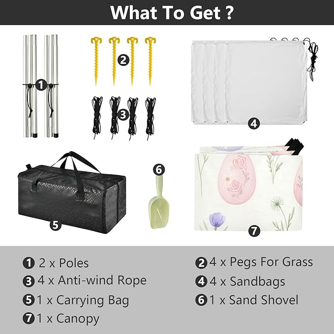xigua Easter Egg Beach Tent Sun Shelter with Carrying Bag - Silver Coated Oxford Fabric Beach Canopy for Beach Camping Fishing - Includes Windproof Ropes Sandbags &amp Stakes