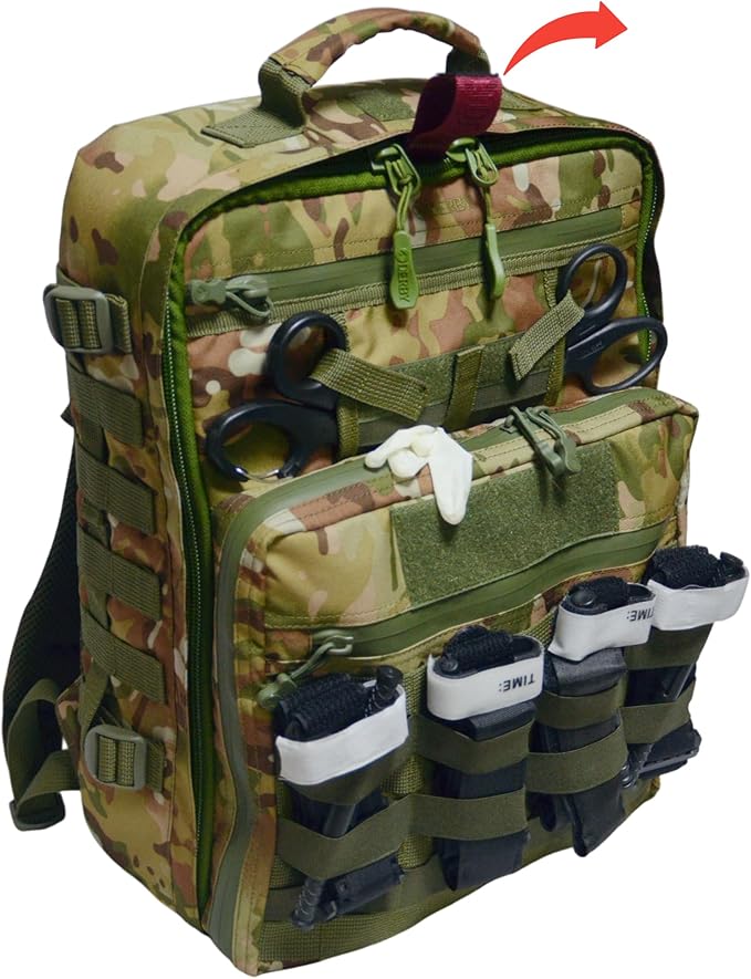 20L DERBY Tactical Medical Backpack – Camouflage First Aid Kit Bag with MOLLE Waterproof Zippers Removable Organizers OCP Field-Ready Design