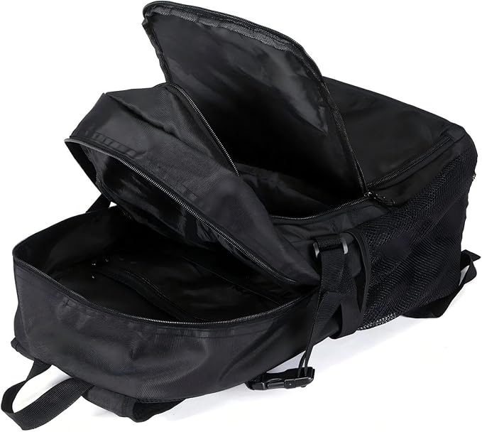 Reflective Strip Gym Bag 35L Sports Basketball Backpack with Shoe Compartment Large Training Rucksack for Men Women(Black)