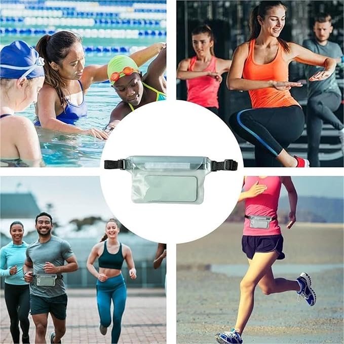 Waterproof Dry Bag Waterproof Swimming Bag Ski Drift Diving Shoulder Waist Pack Bag with Waist Strap Phone Fanny Pack Mobile Belt Bag for Rafting for SwimmingBoating(White)