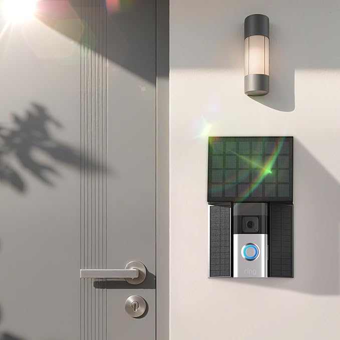 4W Solar Charger Compatible with Ring Battery Doorbell (USB-C Port) Waterproof Continuously Ring doorbell Solar Panel-Black 1 Pack