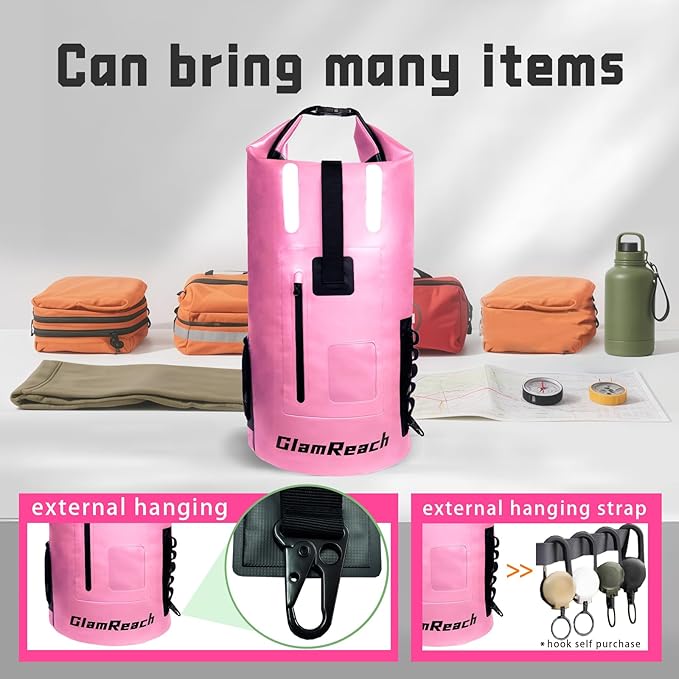 35L Dry Bag Heavy Duty waterproof backpack for Women wear-resistant material for kayaking Hiking Travel Camping essentials Survival &amp Beach with 2L dry bag