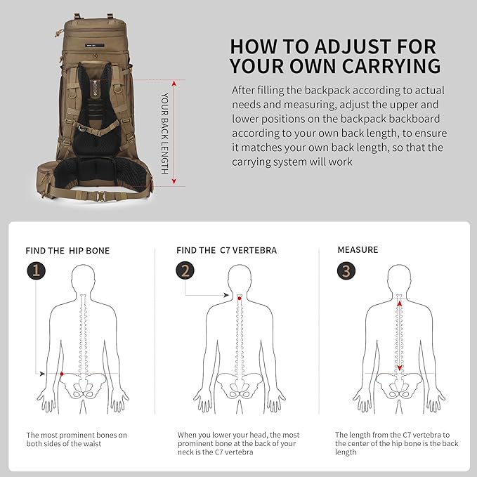 Mardingtop 75L Military Internal Frame Backpack for Men Cordura Tactical Backpack with Recco for SnowboardingHikingCamping