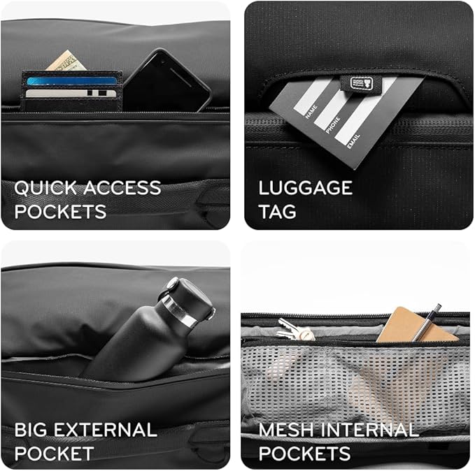 Peak Design Travel Duffelpack 45-65L Eclipse Weatherproof Duffel Backpack Expandable Extra-Long Zip Stowable Straps Fits Packing &amp Camera Cubes Versatile Bag for Travel &amp Adventure