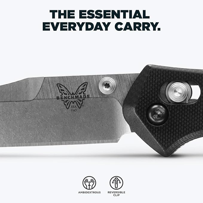 Benchmade - Osborne Every Day Outdoor Folding Knife Reverse Tanto Blade with Black G10 Handle (940-2)