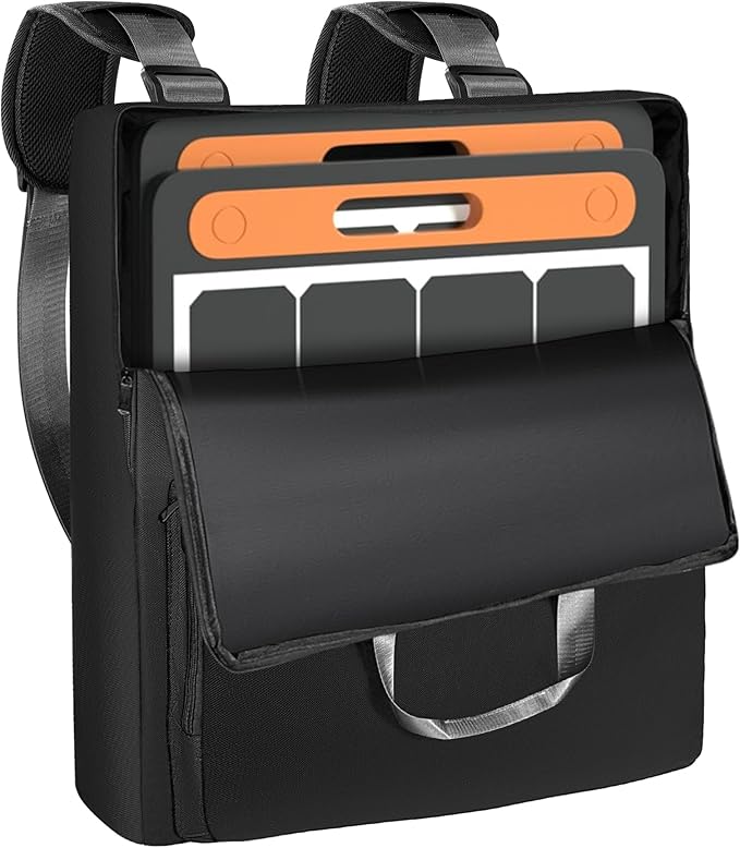 Solar Panel Carrying Case - Waterproof Padded Bag for 100W-220W Foldable Panels Compatible with Jackery/Renogy/ZOUPW Multi-Compartment Organizer with Handle &amp Strap for Camping/RV/Off-Grid