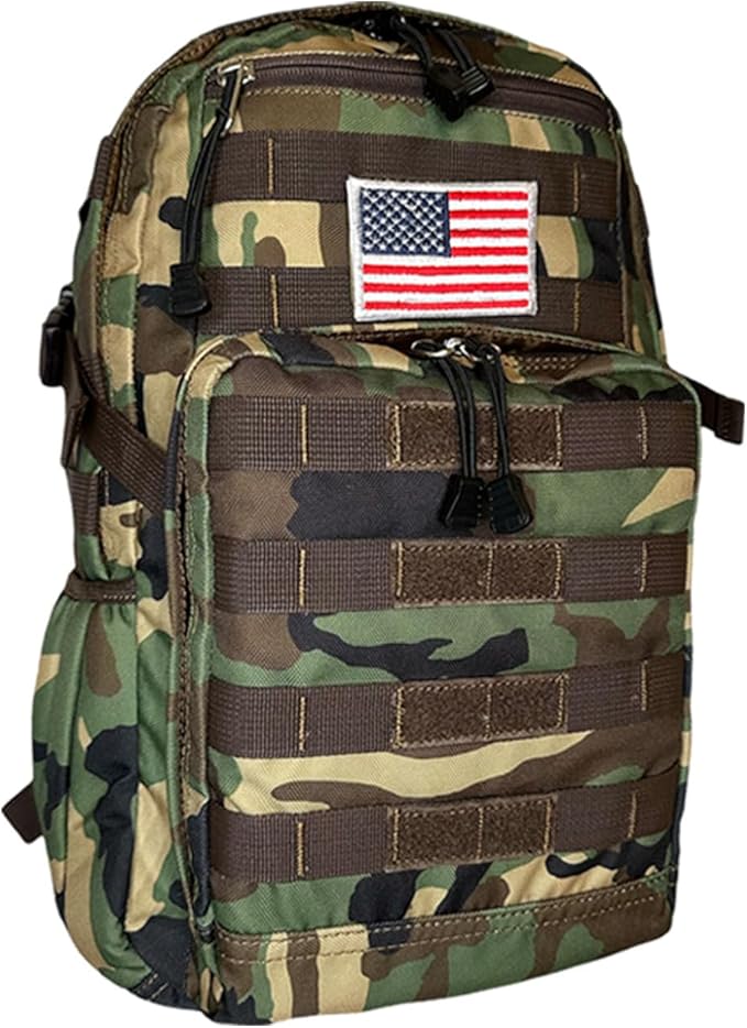 Camo Tactical Daypack Backpack - 1000D Polyester Tactical Backpack with Multi Compartments Air-Mesh Padded Back Side Compression &amp Adjustable Shoulder Straps - Travel Backpack Use for Outdoor &a