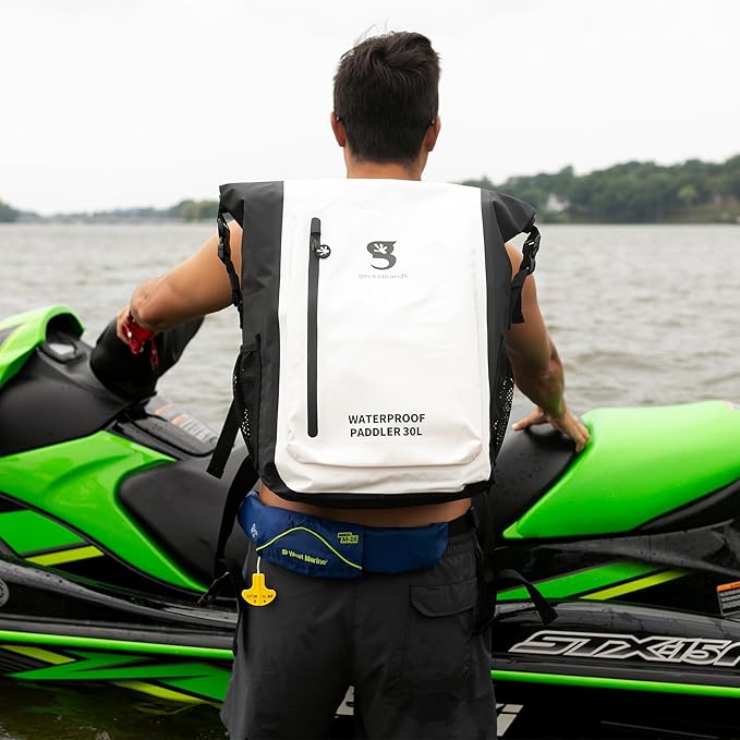geckobrands Paddler 30L Waterproof Backpack – Durable PVC Tarpaulin Bag for Extreme Conditions