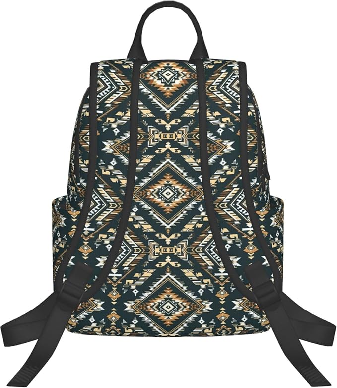 Laptop Backpack Travel Backpack Large Diaper Bag Doctor Bag Backpack for Women &amp Men (Ethnic Indiana Southwest Western Tribal Aztec green)