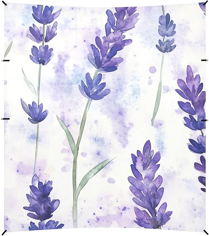 ALAZA Lavender in Watercolour Style Beach Tent Sun Shelter Portable Canopy Sunshade for Outdoor Camping Picnics Backyard Fun 10x9 ft
