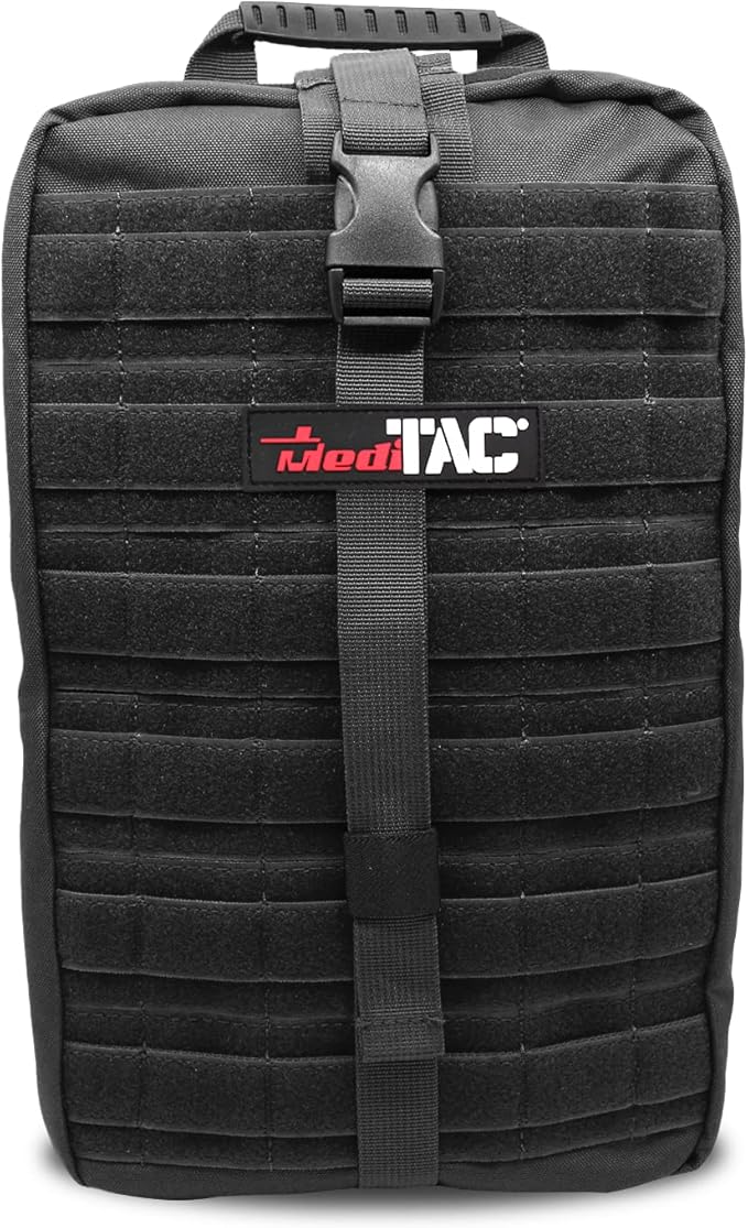 MediTac Large Hawk Type Tactical Trauma Bag Feat. Hook-and-loop Fastener Bag Backpack MOLLE Bag Rucksack Pack - Black