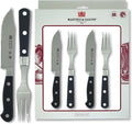 Wayne Steak Knife and Fork Set – Serrated Blade – Durable POM Resin Handle - The Perfect Tools for Enjoying your BBQ - Set of 2 Knives &amp 2 Forks - Made in Spain