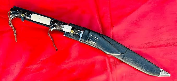21 Inch Hand Forged 2 Fuller Siru Sword/Shot Knife Custom Khukuri Leaf Spring of Truck Fixed Blade Razor Sharp Ready to Use Kukri Carbon Steel 5160