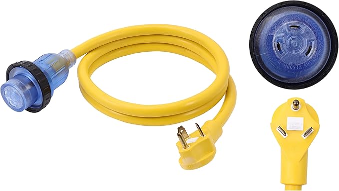ONETAK TT-30P to L5-30R ETL Listed 6 FT 120V 30 Amp 3 Prong Household Appliance Male Plug to Twist Lock 30 Amp 3 Prong Female Receptacle Marvine Shore RV Camper Travel Trailer Car Power Cord Adapter