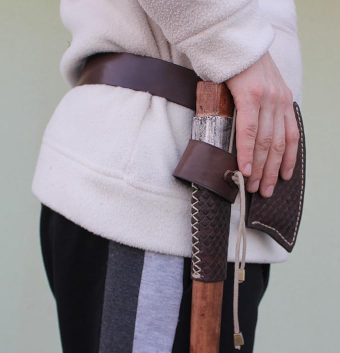 Leather Belt Loop for all AxeBushcraft Axe HolderAxe Holster Hanger Handcrafted Hatchet Holster Tomahawk Hatchet Tool Belt Organizer3W x 6H x 2D inches Fits up to 2 inch Handle