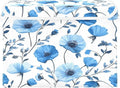 Blue Poppy Flowers and Branches Collapsible Storage Bins with Lids Decorative Fabric Cubes Closet Organizer Basket Boxes Containers for Clothes Box Chest Folding Rectangle